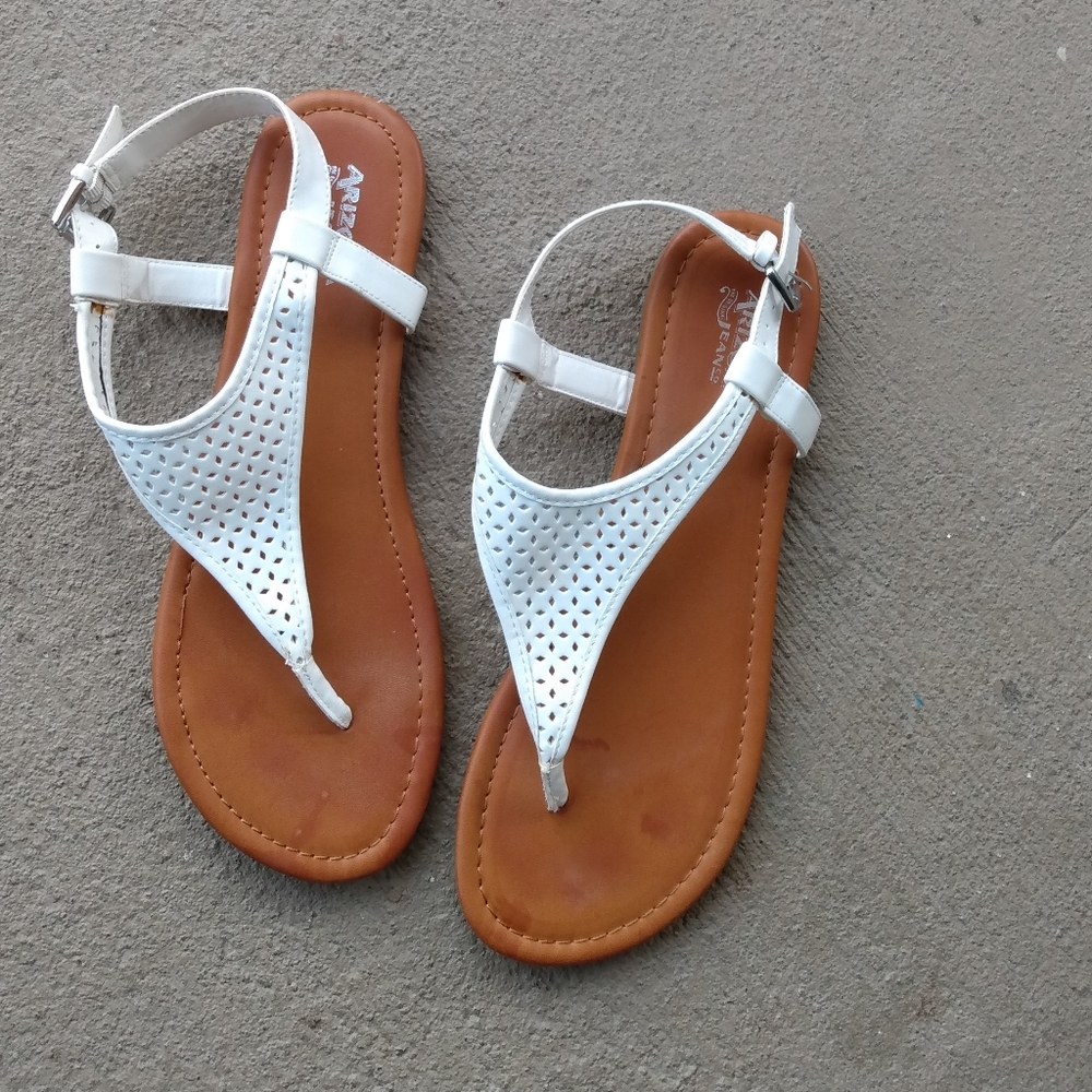 Arizona White Thong Sandals 11
